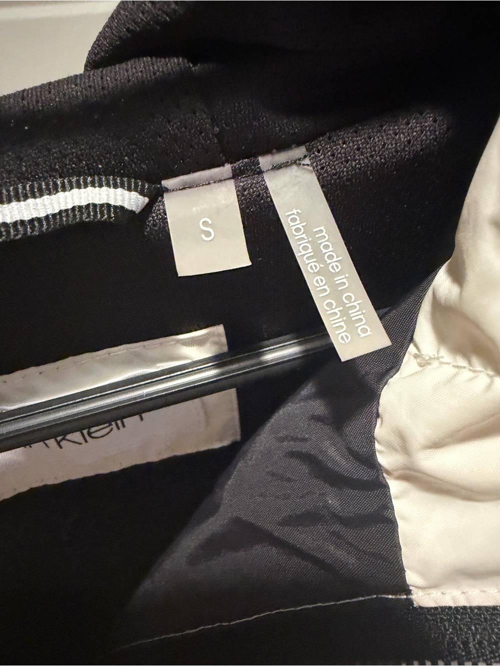 Calvin Klein Black and White Colorblock Windbreaker Jacket - Picture 3 of 10